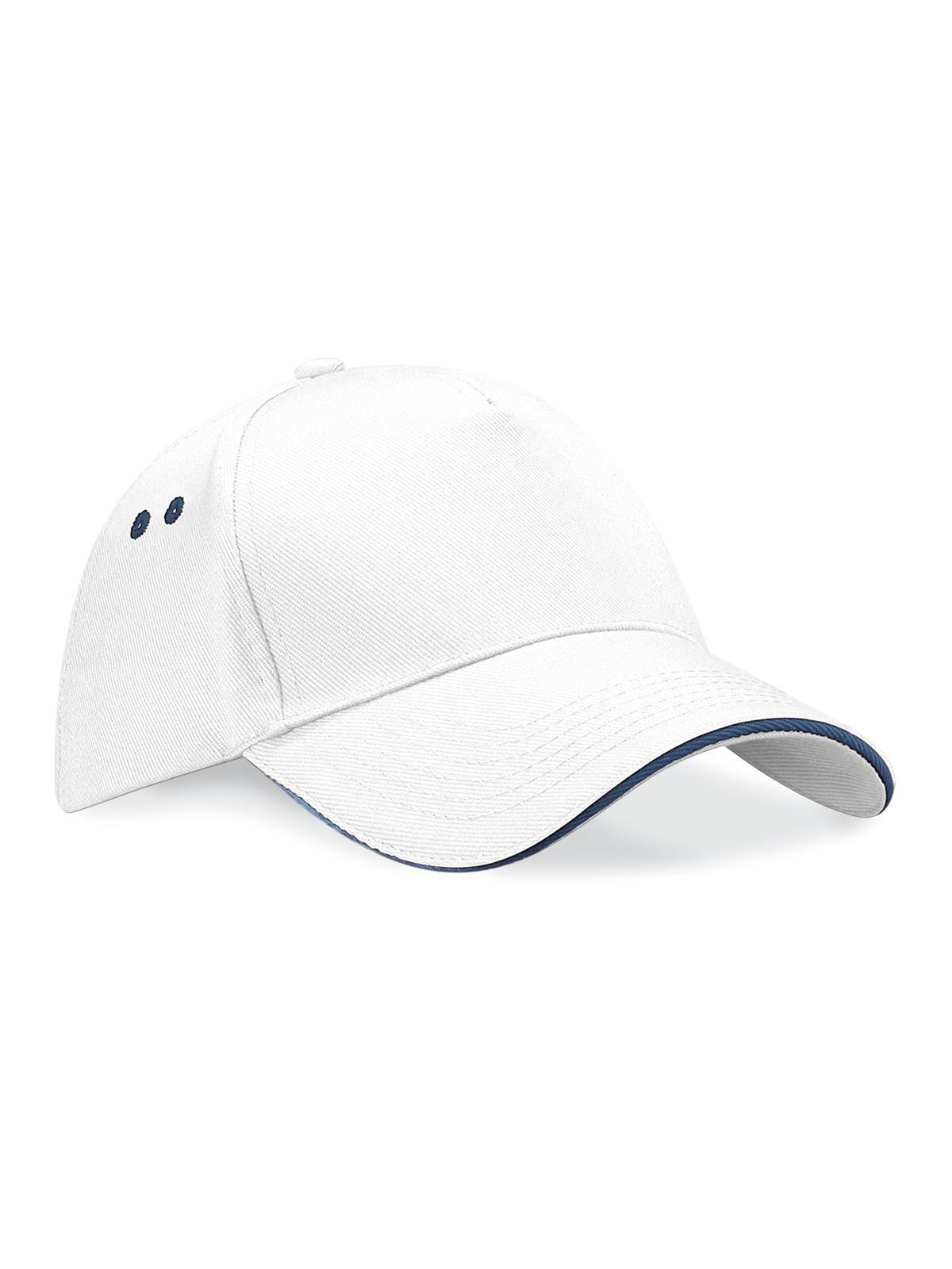 Ultimate 5 Panel Cap - Sandwich Peak Beechfield White/French Navy