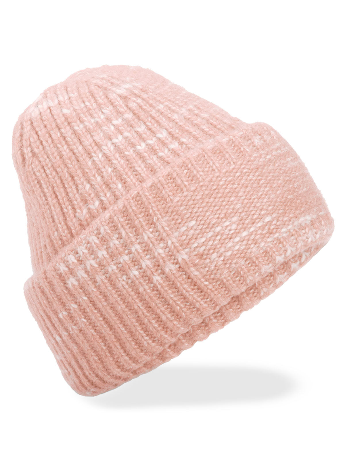 Chunky Knitted Patch Beanie Beechfield Strawberry Haze