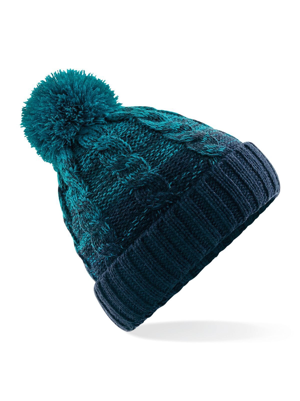 Ombré Beanie Beechfield Teal/French Navy