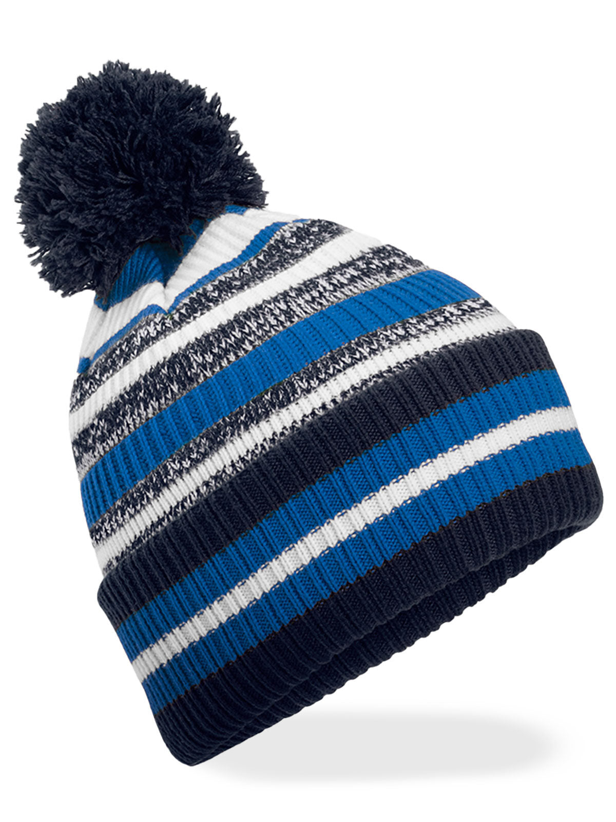 Multi-Sport Fan Beanie Beechfield French Navy/Sapphire Blu/White