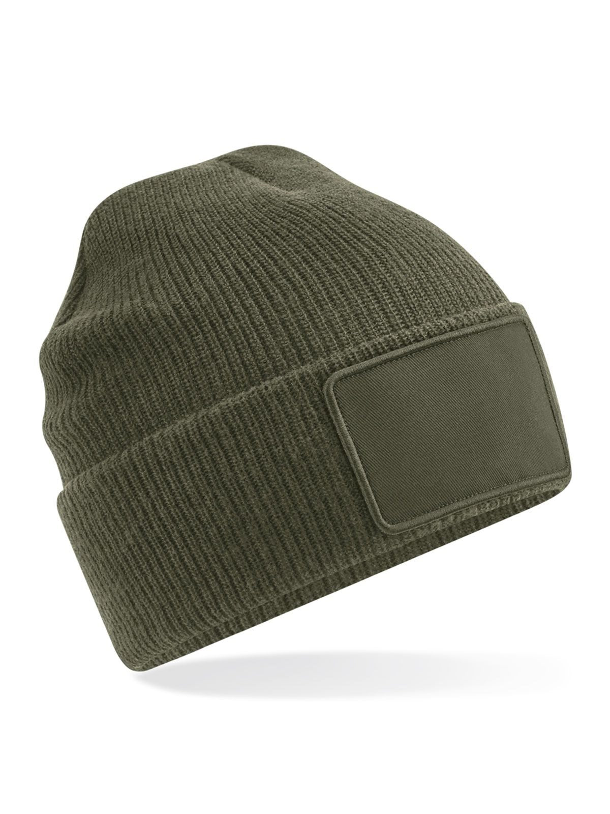 Removable Patch Thinsulate Beanie Beechfield Military Green