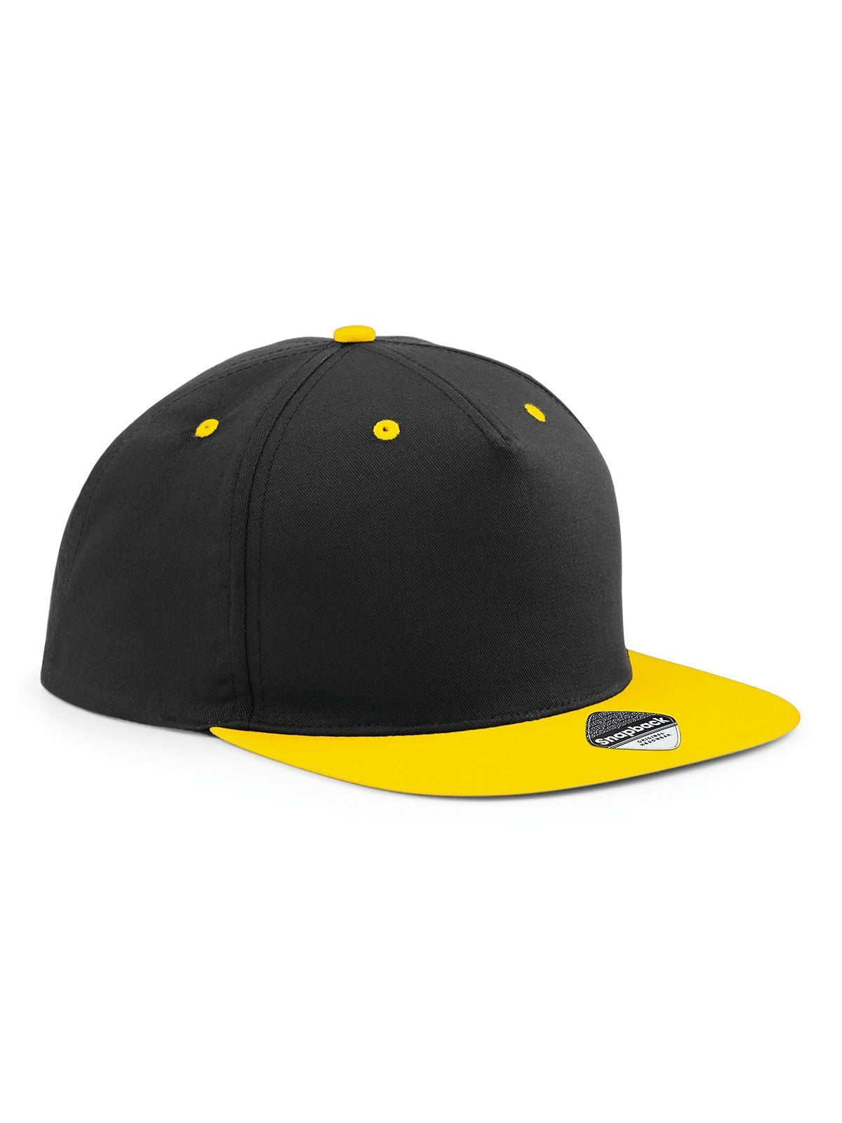 5 Panel Contrast Snapback Beechfield Black/Yellow