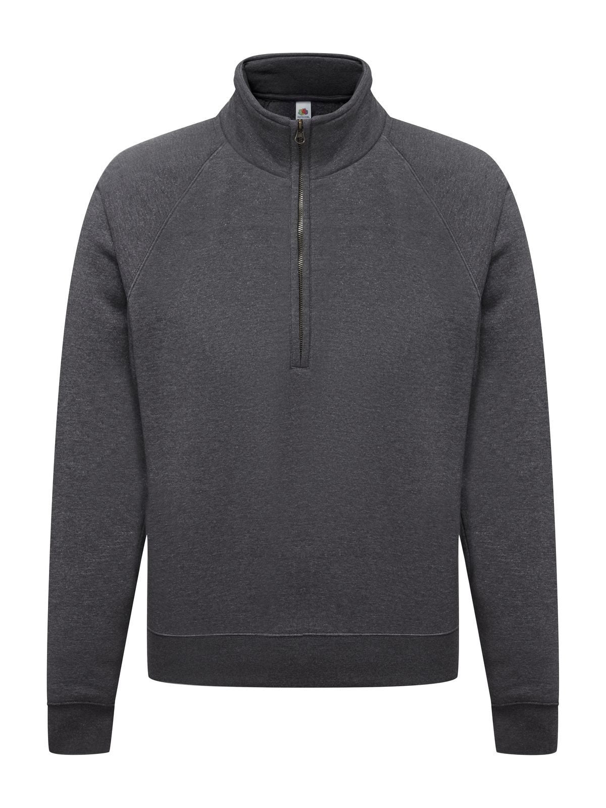 Premium Zip Neck Sweat Fruit of the Loom Dark Heather Grey