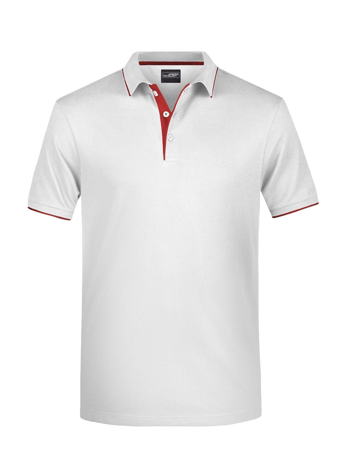 Men's Polo Stripe Daiber White/Red
