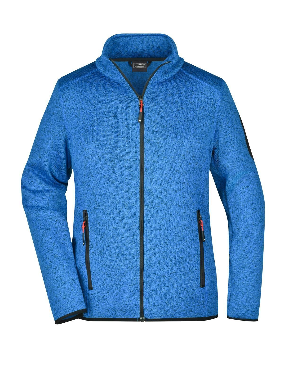 Ladies' Knitted Fleece Jacket Daiber Royal-Melange/Red