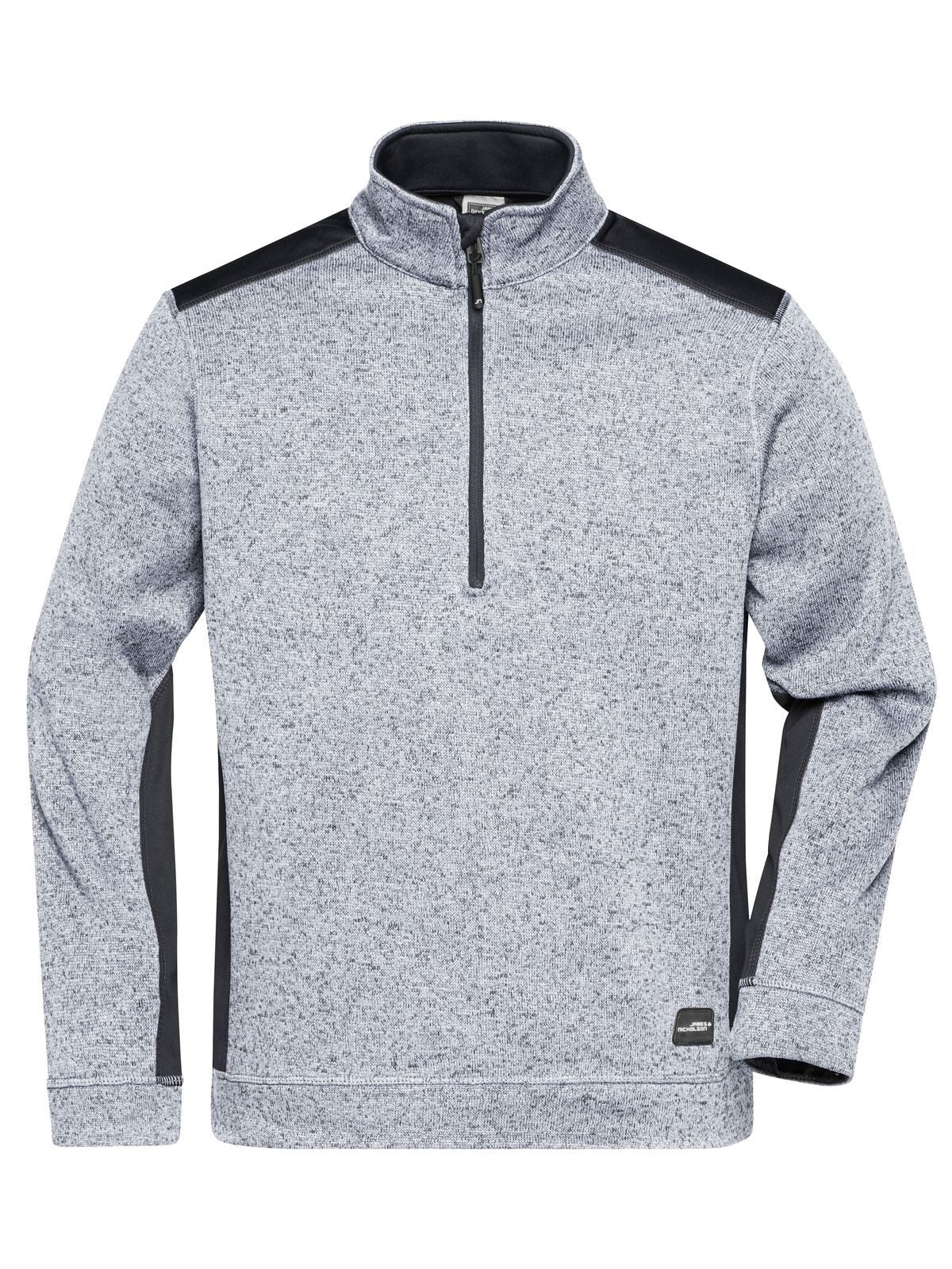 Men's Knitted Workwear Fleece Half-Zip - Strong Daiber White-Melange/Carbon