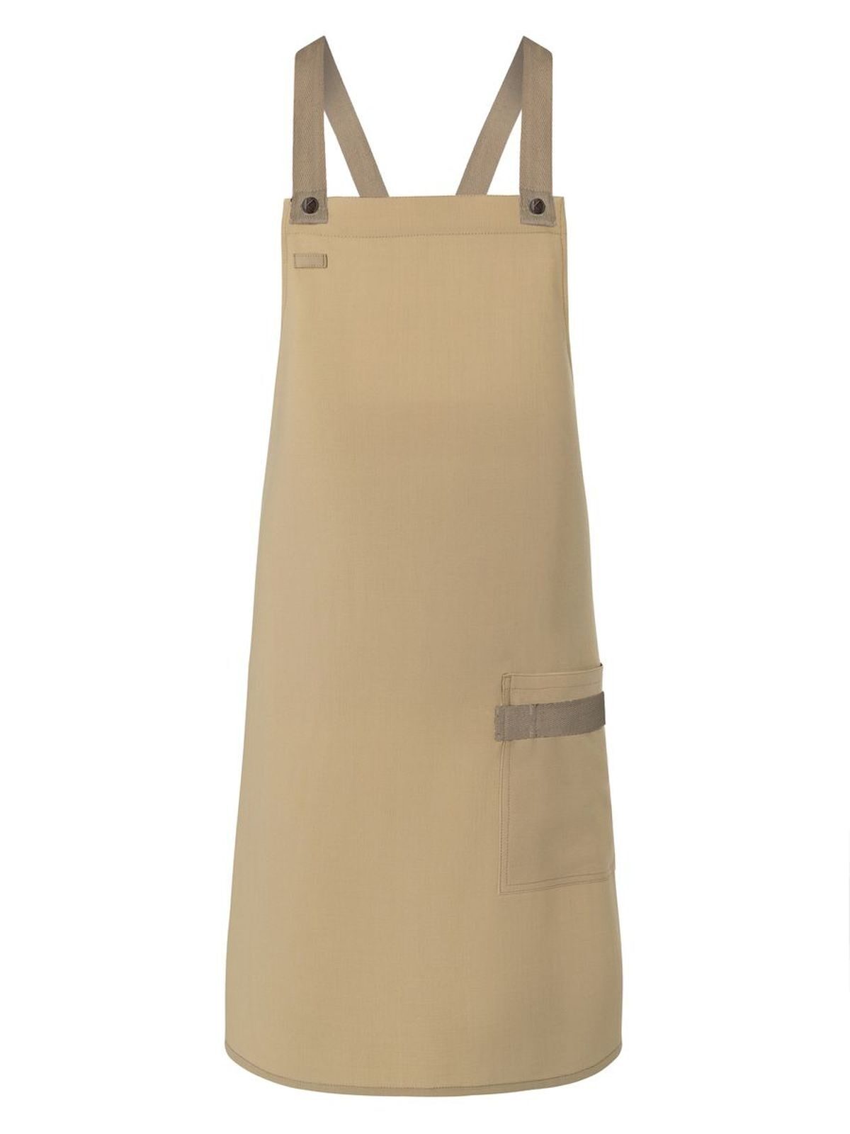 Bib Apron With Crossed Ribbons Karlowsky Pebble Beige