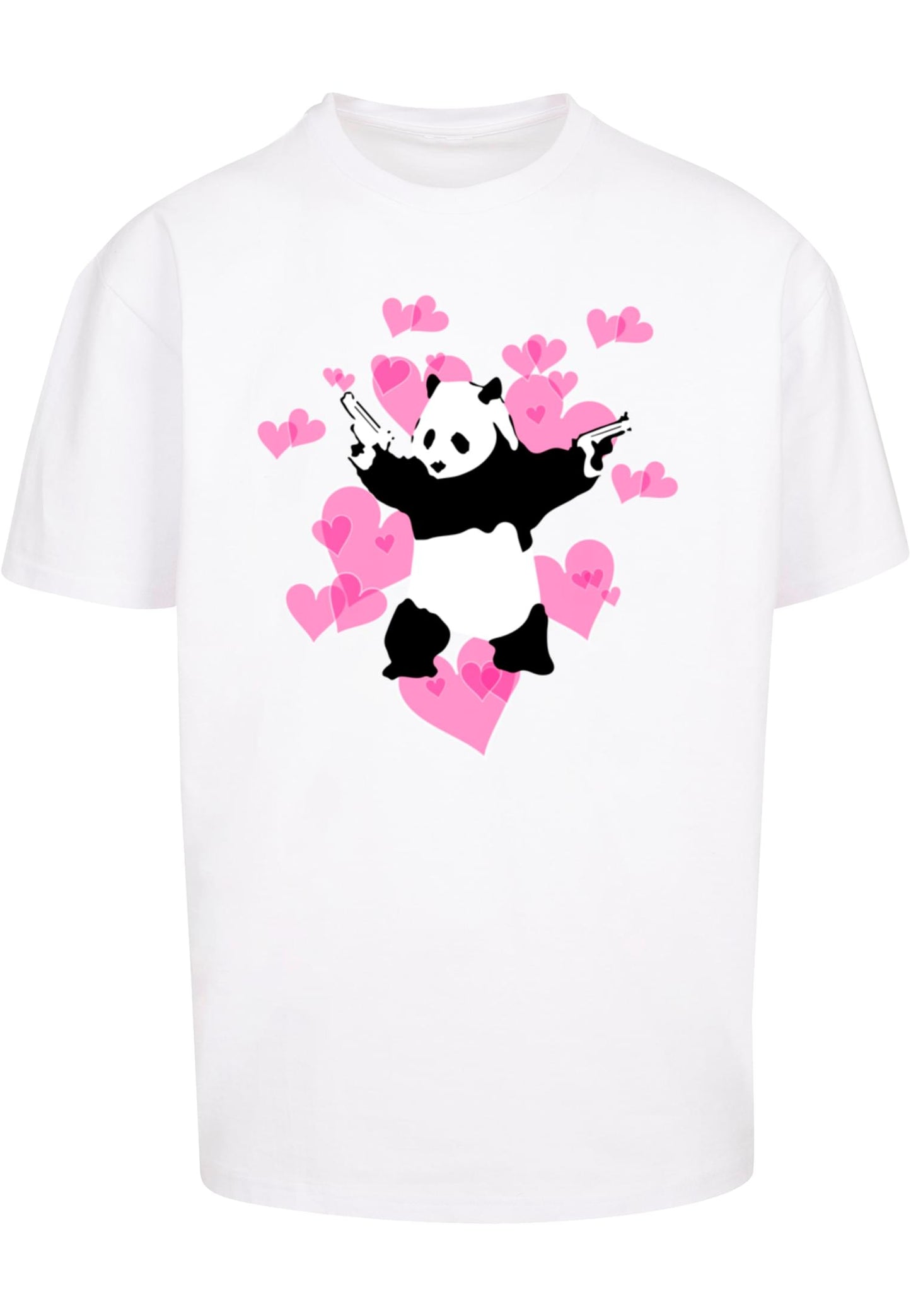 Brandalised - Panda Guns With Hearts Heavy Oversize Tee