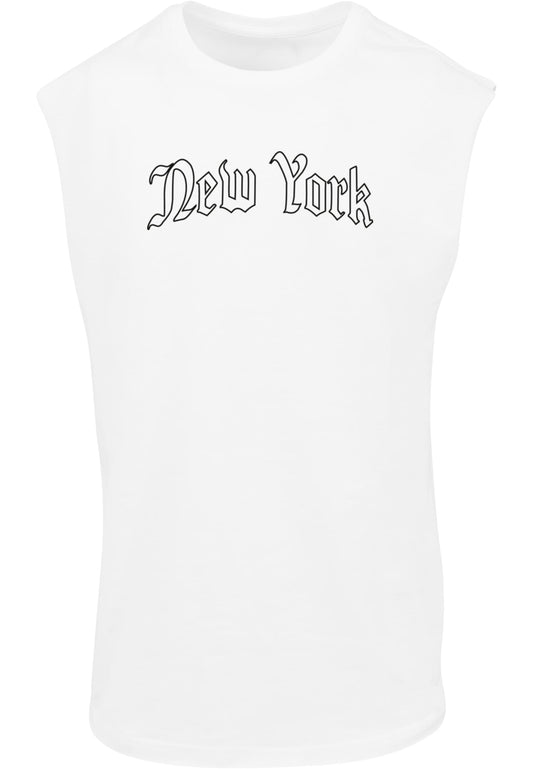 New York Wording Sleeveless Tee
