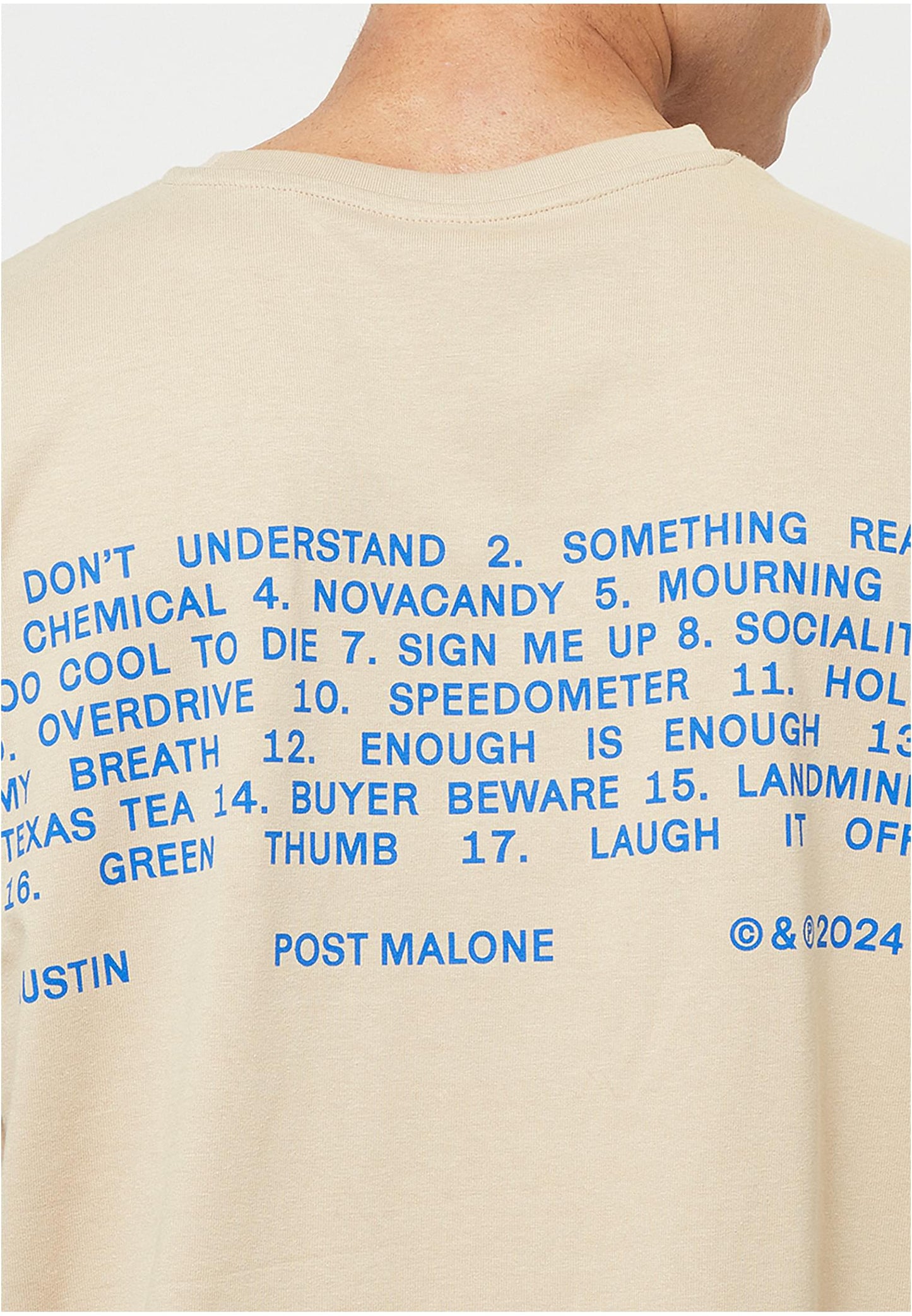 Post Malone Tracklist Oversize Tee