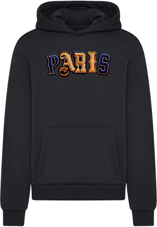 Paris Wording Patch Style Fluffy Hoody