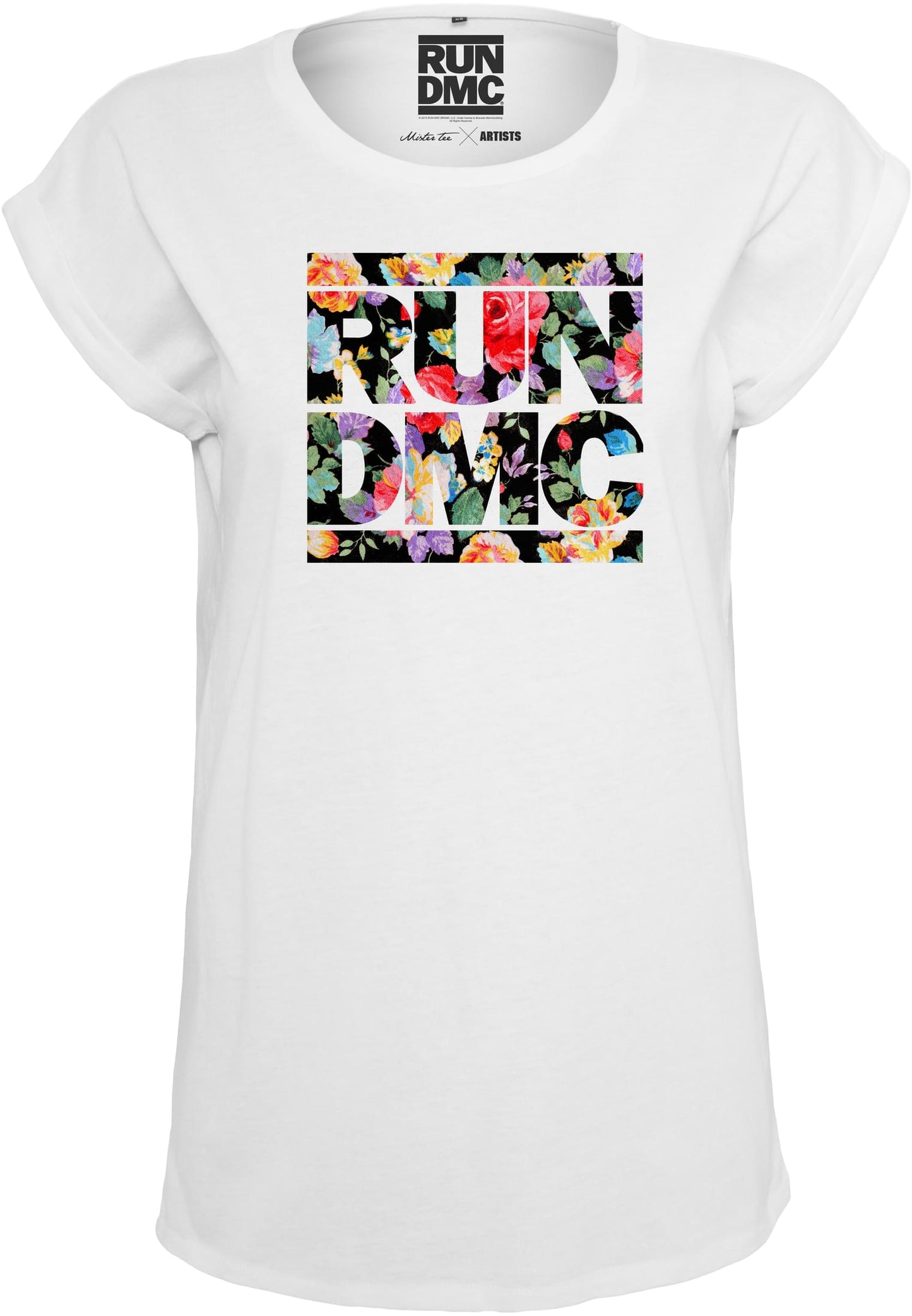 Ladies Run DMC Floral Extended Shoulder Tee