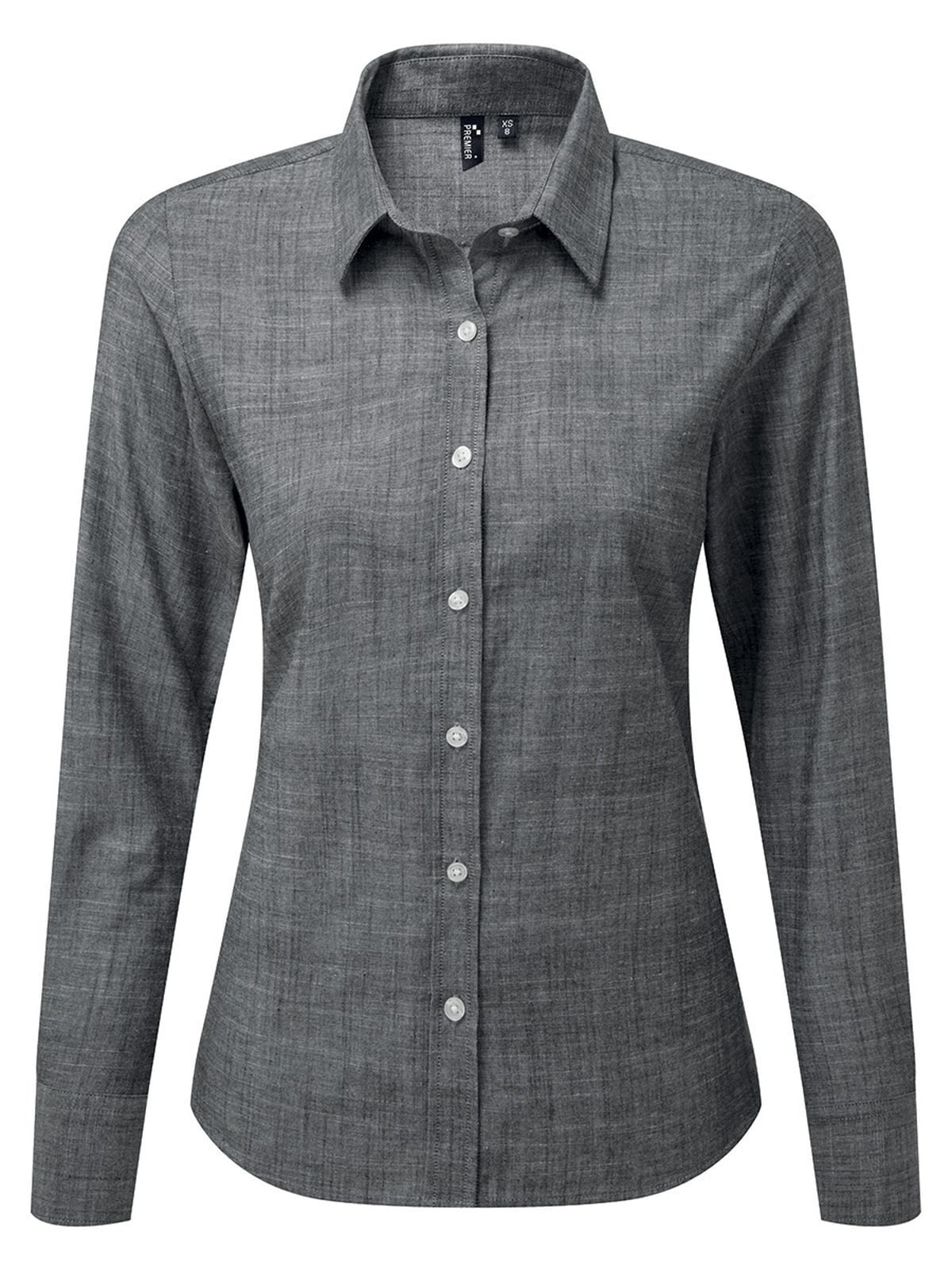 Women's Cotton Slub Chambray Long Sleeve Shirt