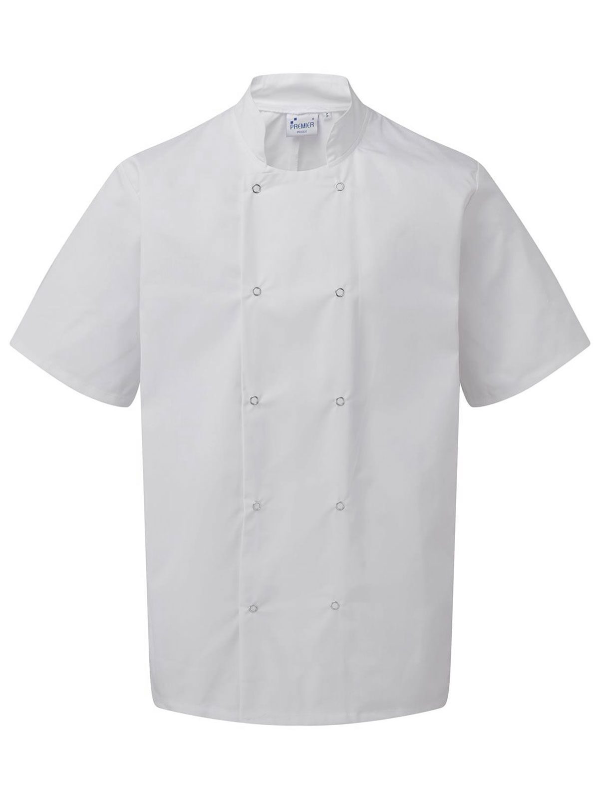 Studded Front Shorts Sleeve Chef's Jacket Premier White