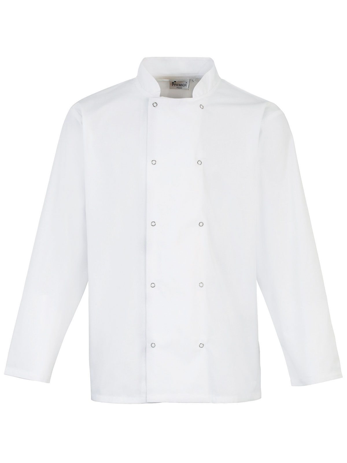 Long Sleeve Press Stud Chef''s Jacket Premier White