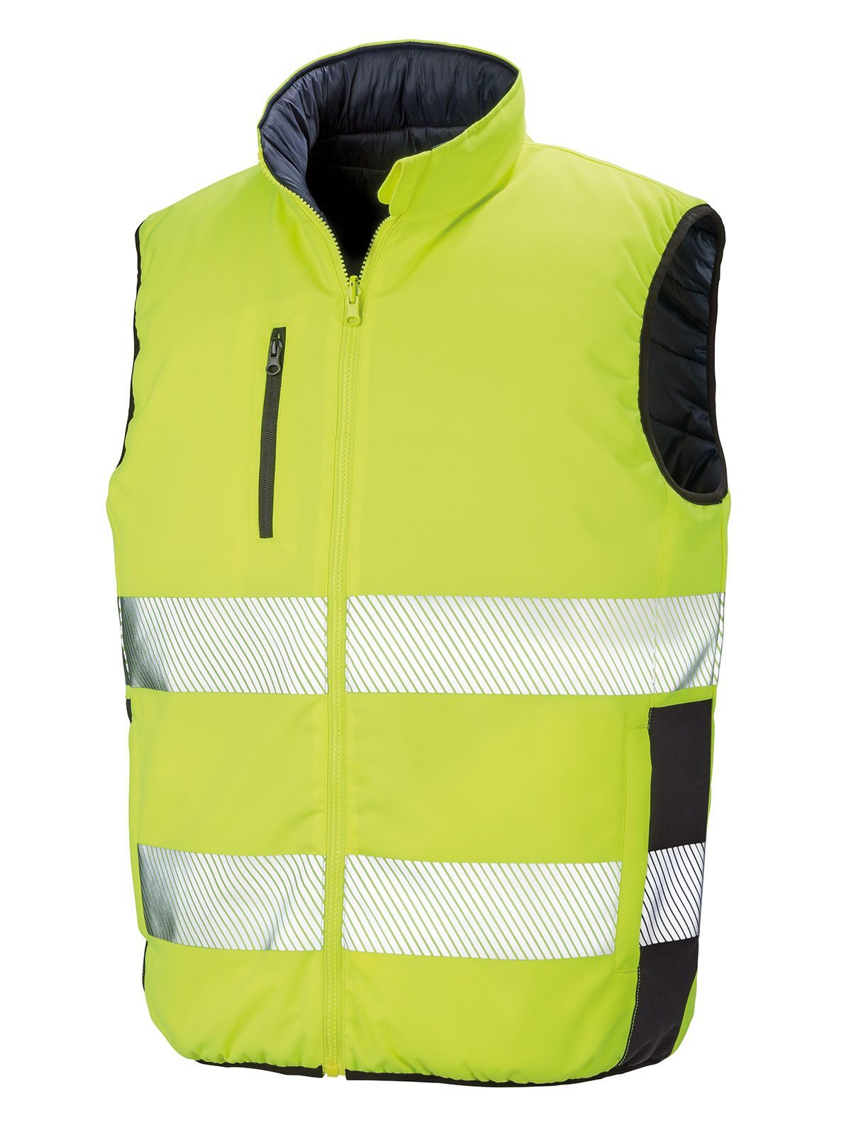 Reversible Soft Padded Safety Gilet Result Yellow-Navy