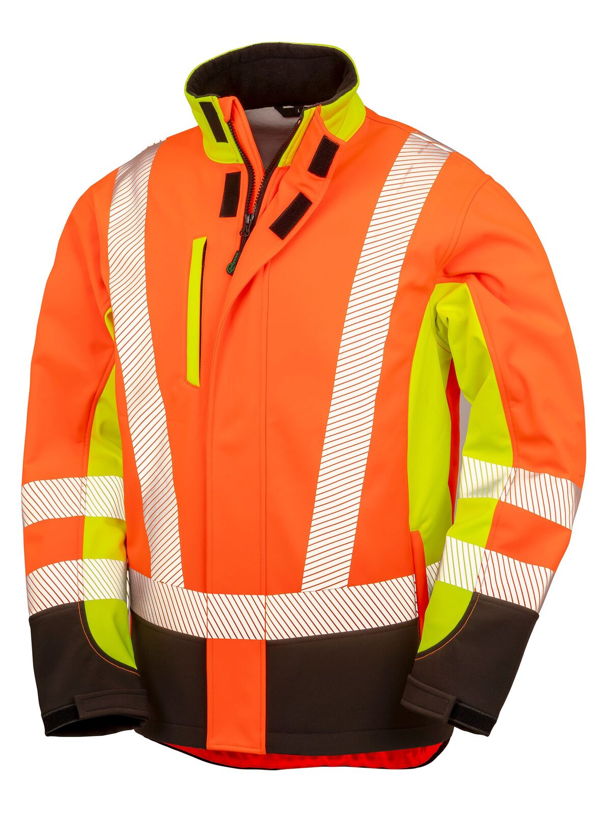 Recycled 3-layer printable safety softshell Result Fluo Yellow/Orange/Black