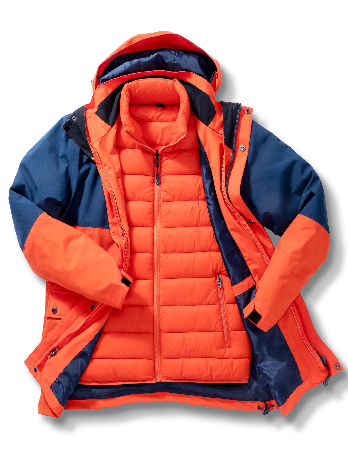 RECYCLED 3-IN-1 PADDED RIPSTOP JACKET Result Navy/Orange
