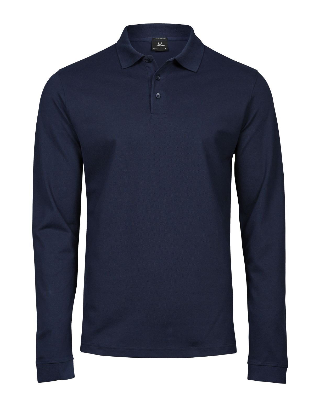 Luxury Stretch Long Sleeve Polo Tee Jays Navy