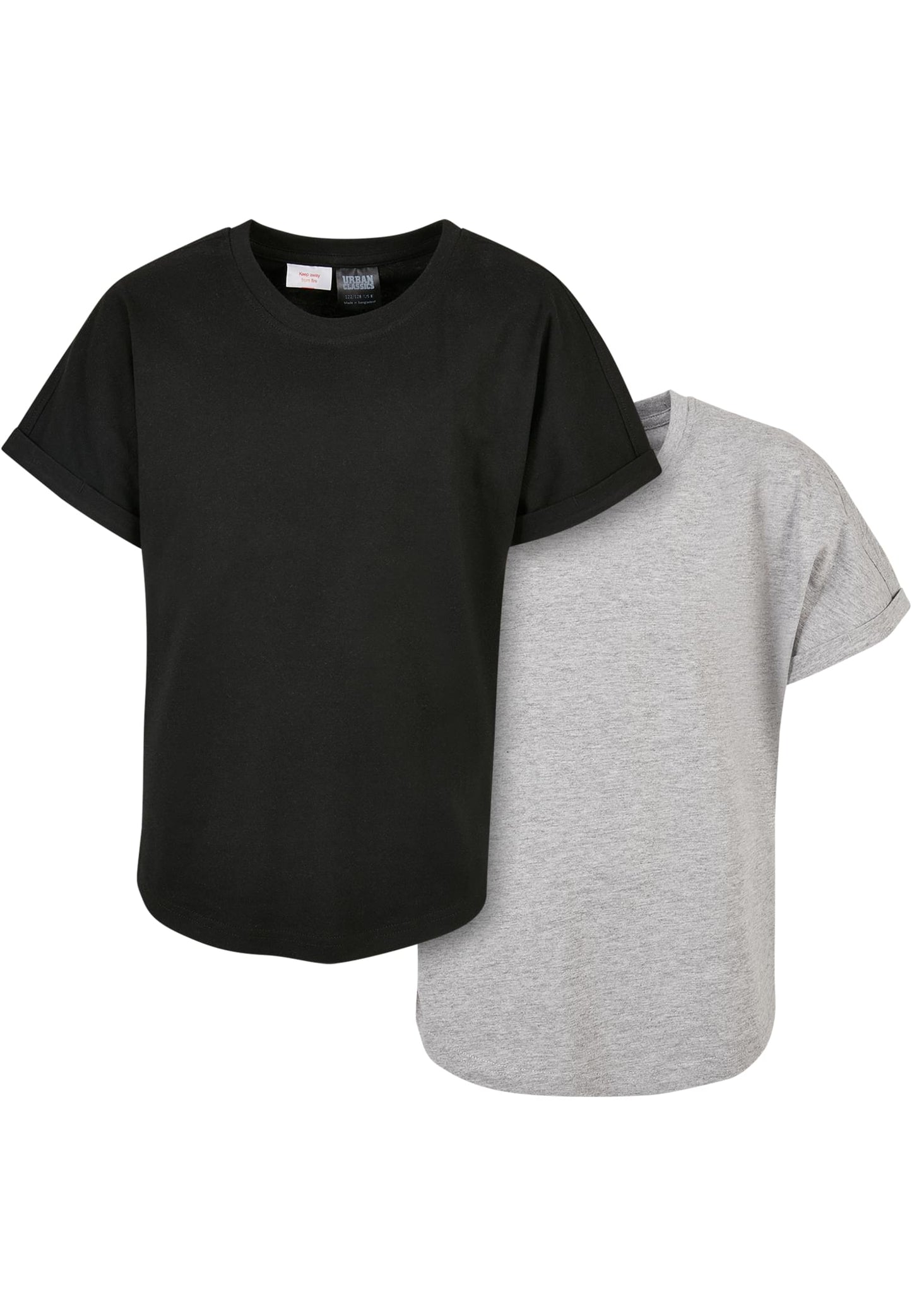 Boys Long Shaped Turnup Tee 2-Pack