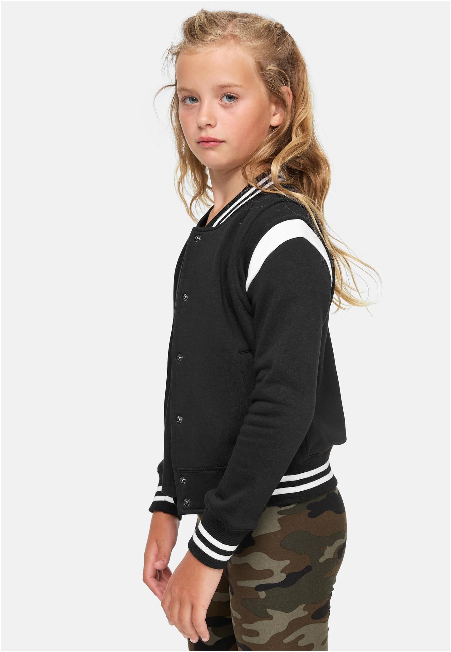 Girls Inset College Sweat Jacket