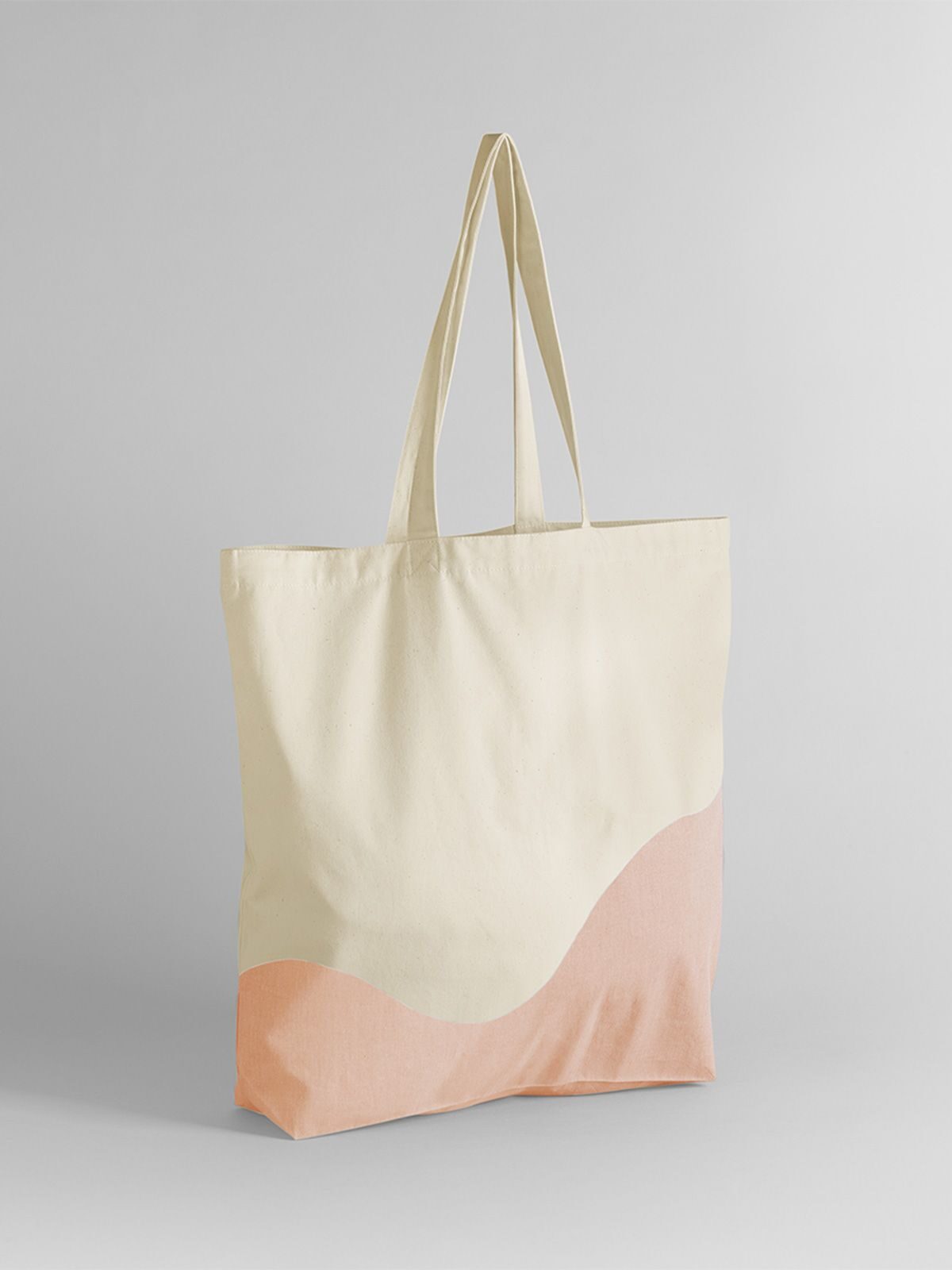Organic Cotton Wave Print Maxi Tote Westford Mill Natural/Peach