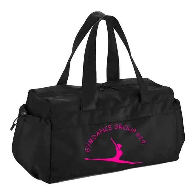 Borsone Gymdance Group nero con logo fucsia
