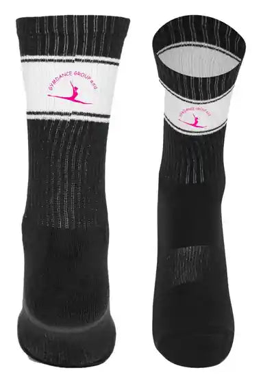 Calzini Gymdance Group neri con logo fucsia