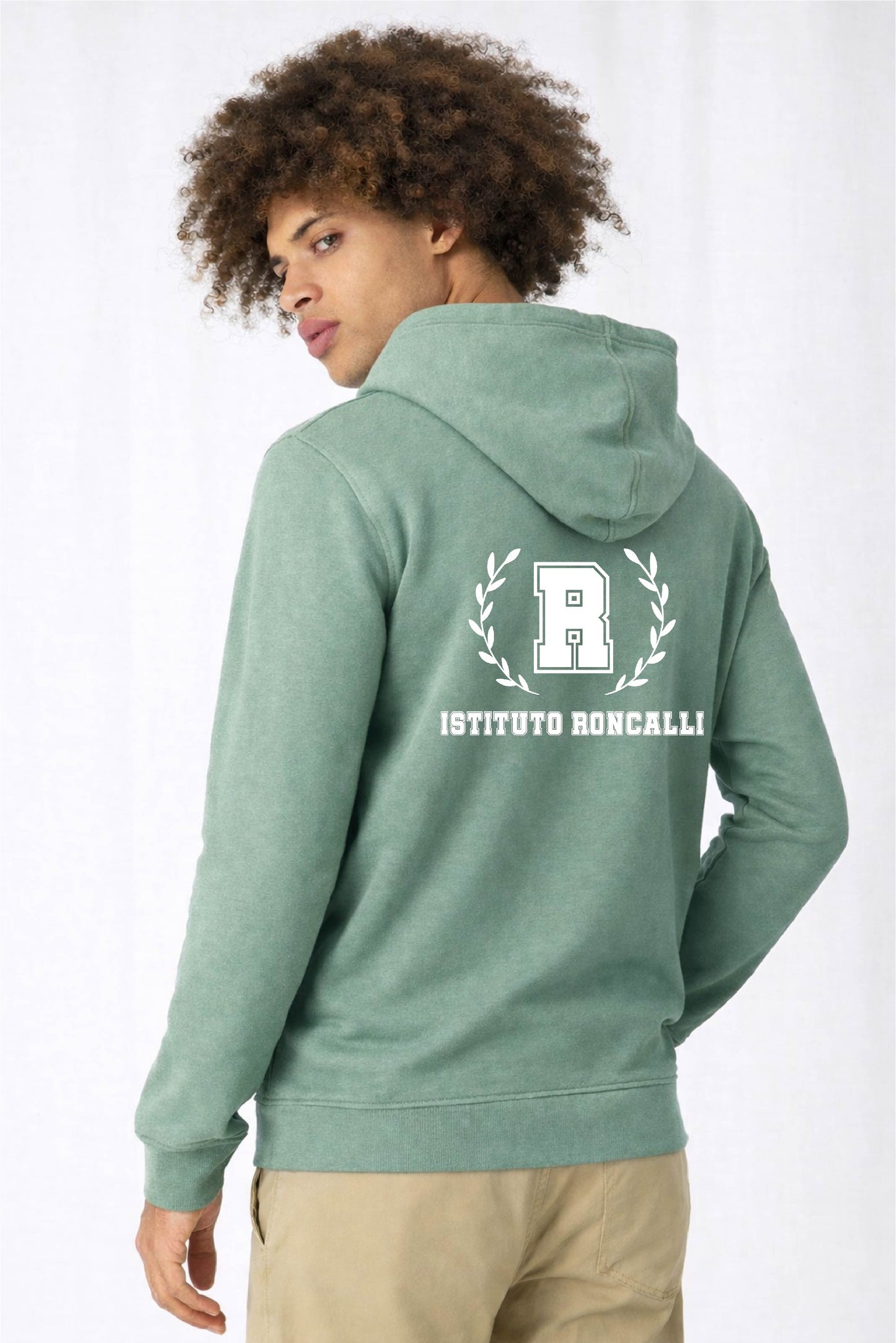 RONCALLI FELPA ZIP E CAPPUCCIO COTONE ORGANICO
