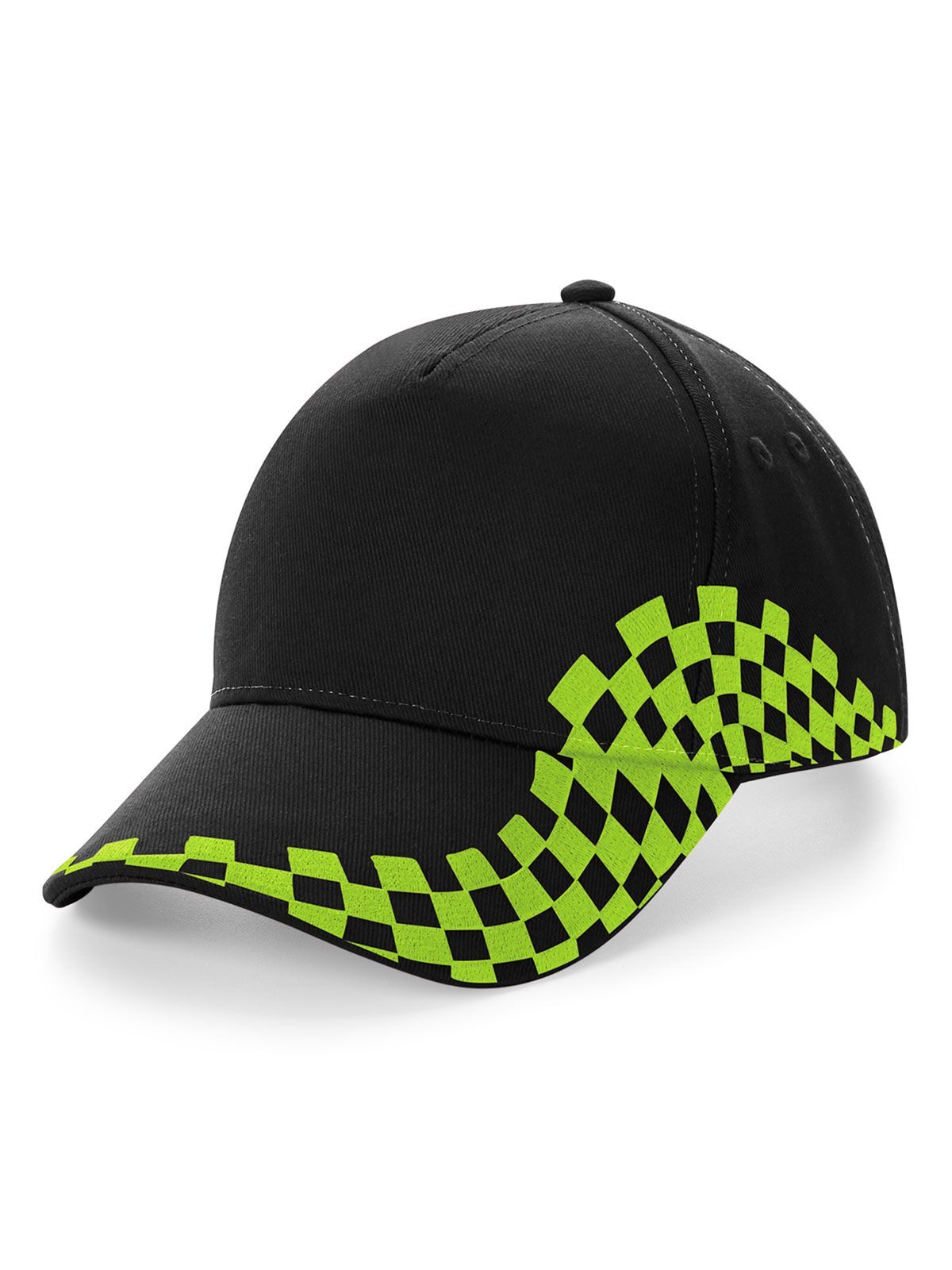 Grand Prix Cap Beechfield Black/Lime Green