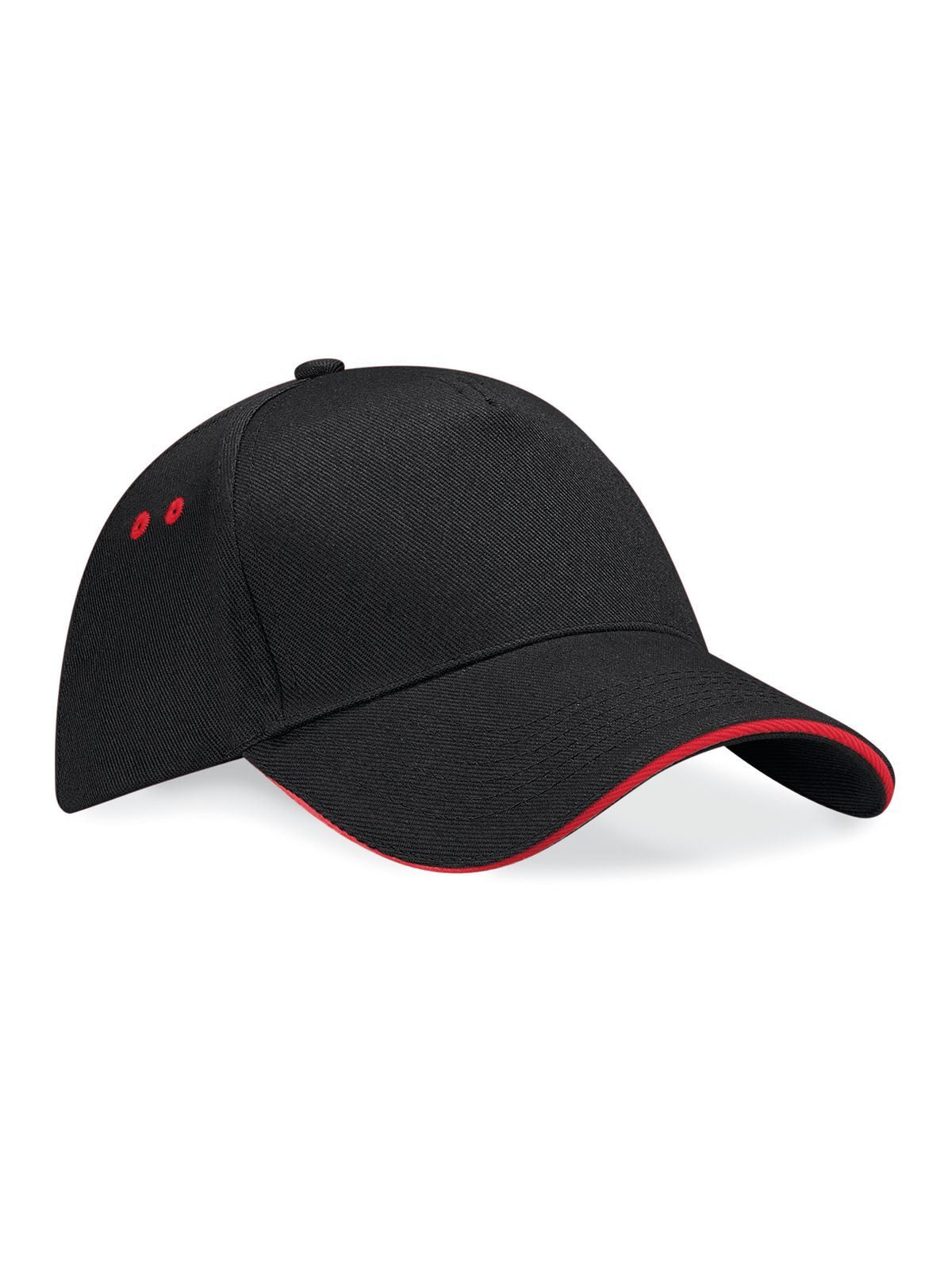 Ultimate 5 Panel Cap - Sandwich Peak Beechfield Black/Classic Red