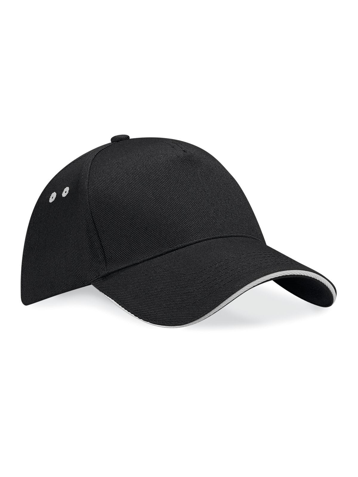 Ultimate 5 Panel Cap - Sandwich Peak Beechfield Black/Light Grey