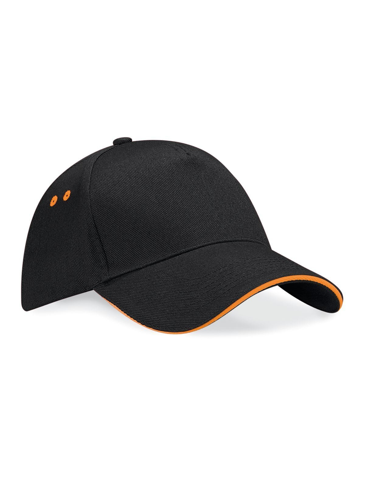 Ultimate 5 Panel Cap - Sandwich Peak Beechfield Black/Orange