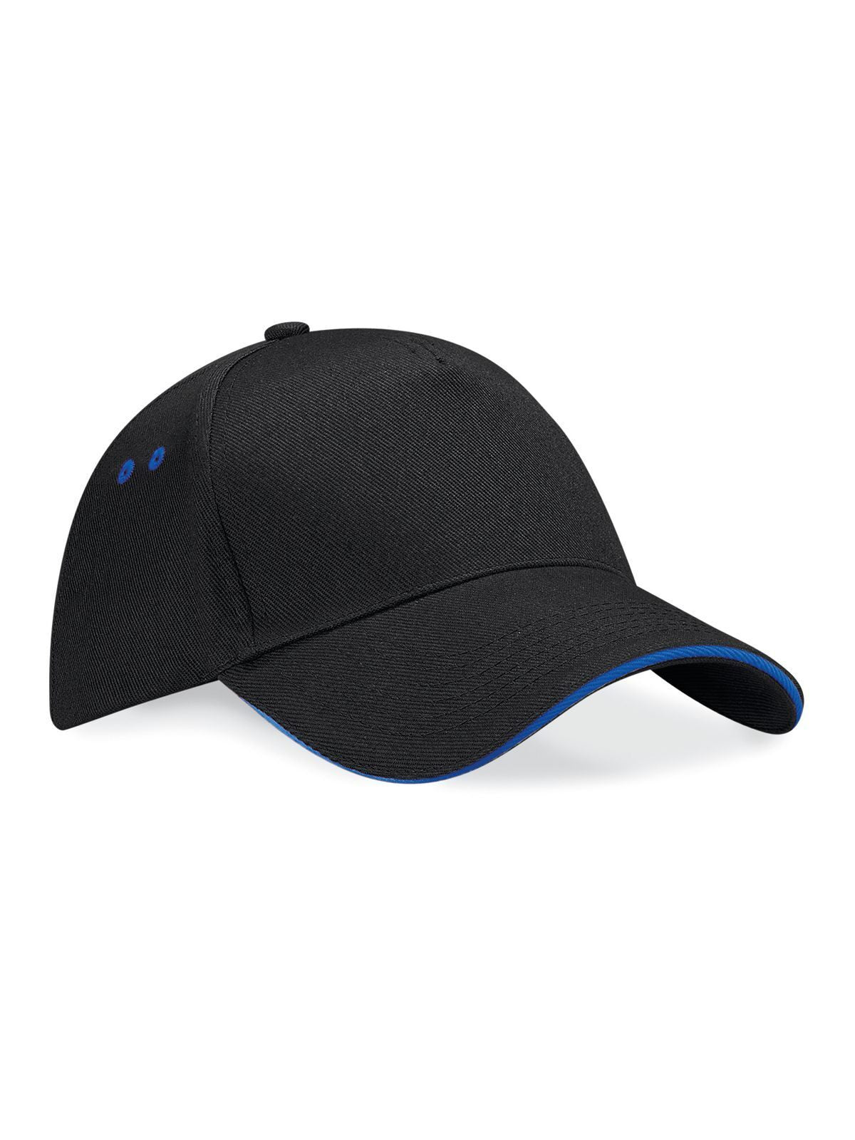 Ultimate 5 Panel Cap - Sandwich Peak Beechfield Black/Bright Royal