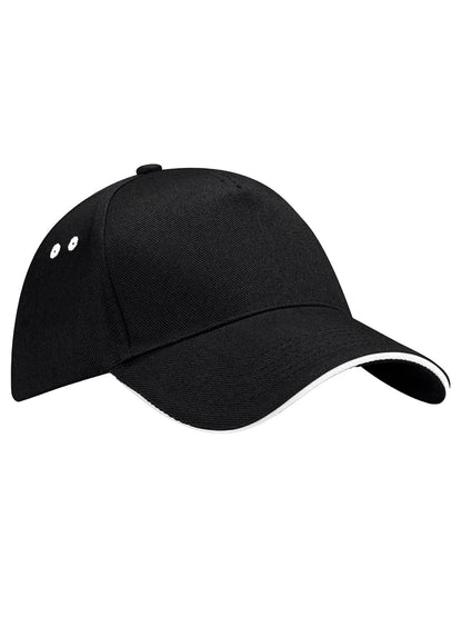Ultimate 5 Panel Cap - Sandwich Peak Beechfield Black/White