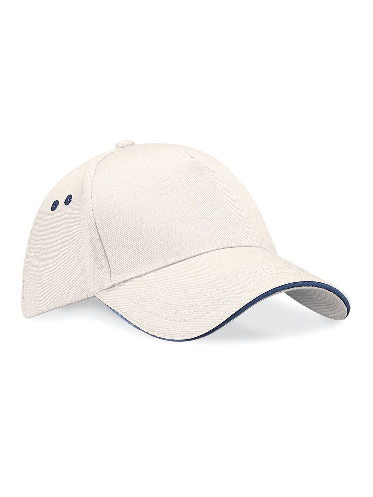 Ultimate 5 Panel Cap - Sandwich Peak Beechfield Putty/French Navy