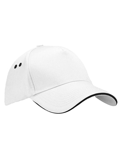 Ultimate 5 Panel Cap - Sandwich Peak Beechfield White/Black