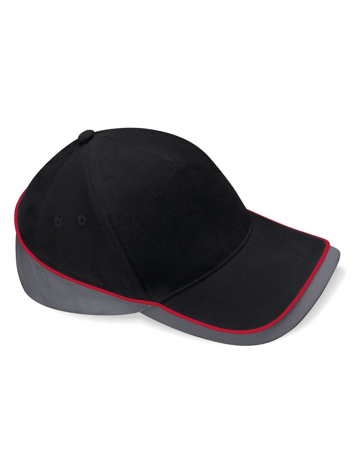 Teamwear Competition Cap Beechfield Black/Graphitegrey/Classic Red