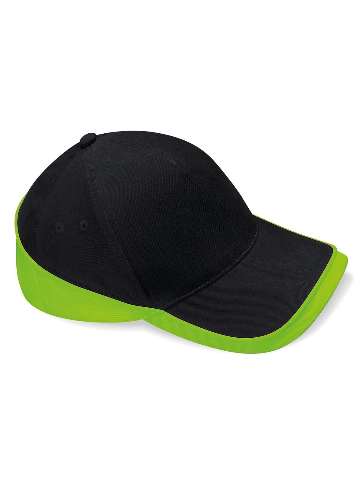 Teamwear Competition Cap Beechfield Black/Lime Green