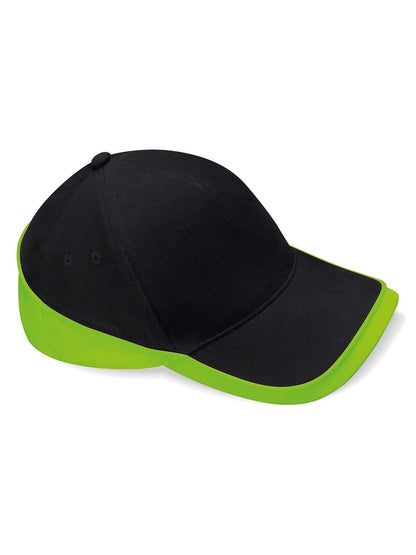 Teamwear Competition Cap Beechfield Black/Lime Green