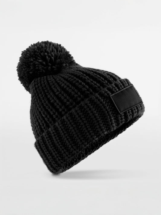 Toasty Patch Beanie Beechfield Black