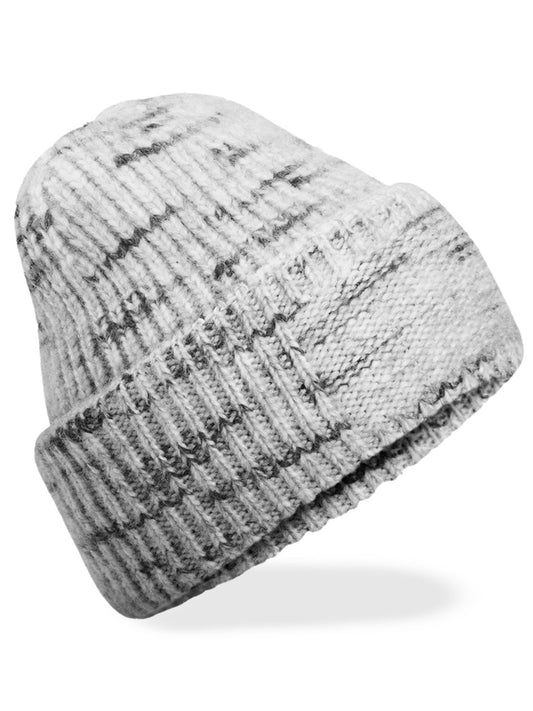 Chunky Knitted Patch Beanie Beechfield Cloudy Haze