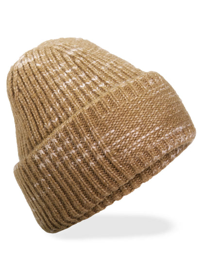 Chunky Knitted Patch Beanie Beechfield Espresso Haze