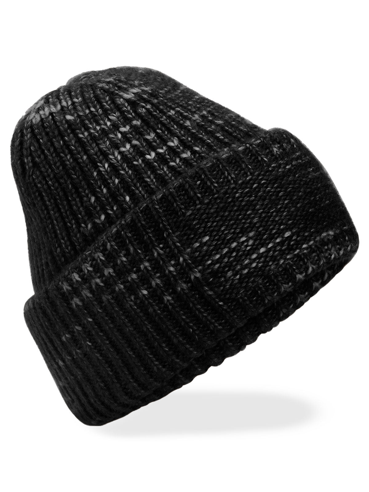 Chunky Knitted Patch Beanie Beechfield Midnight Haze