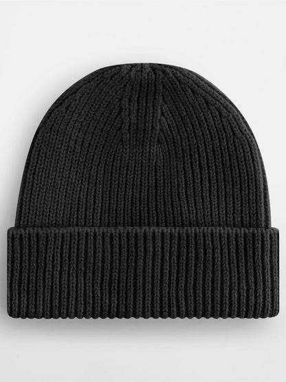 Engineered Knit Ribbed Beanie Beechfield Black