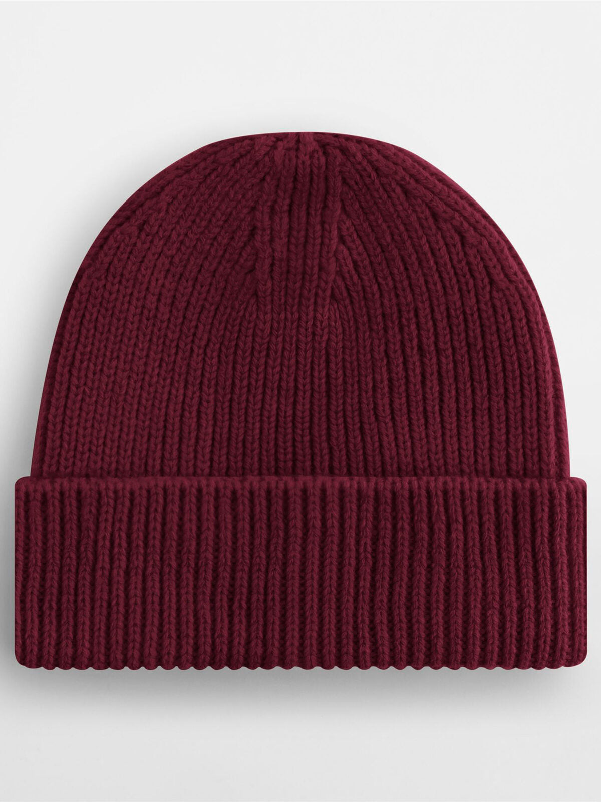 Engineered Knit Ribbed Beanie Beechfield Burgundy