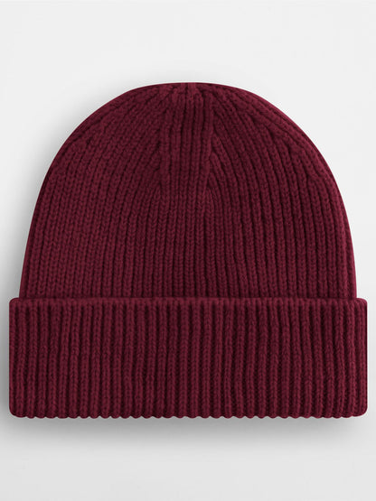 Engineered Knit Ribbed Beanie Beechfield Burgundy
