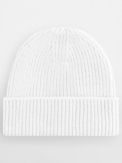 Engineered Knit Ribbed Beanie Beechfield White