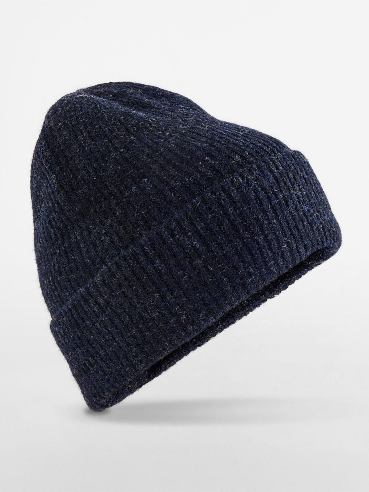 Wool Blend Beanie Beechfield Navy Marl