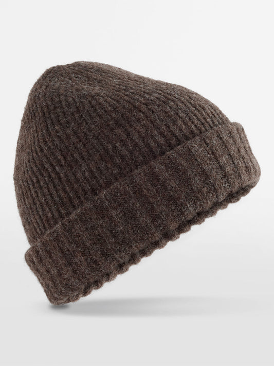 Stonefell Beanie Beechfield Dark Brown Marl
